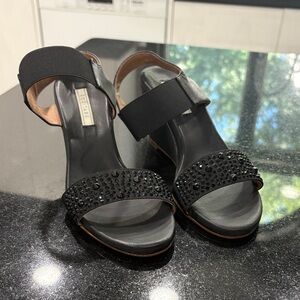 Isaac Mizrahi Black Embellished Sandals